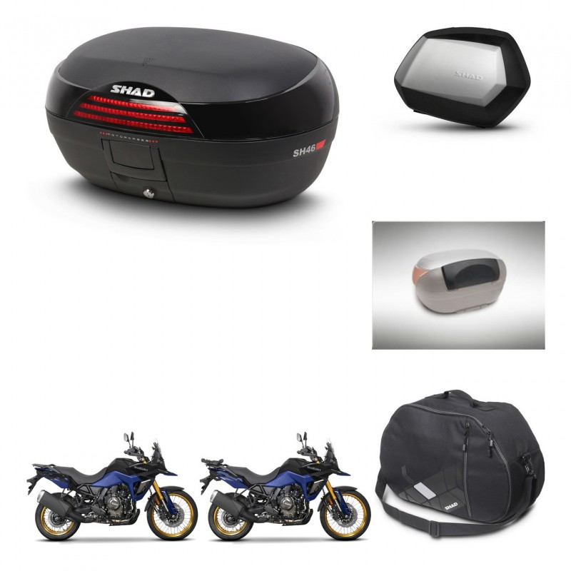 SHAD Maletas SH35 PREMIUM + soporte montaje baul SH46 accesorios 45 L KIT-480732
