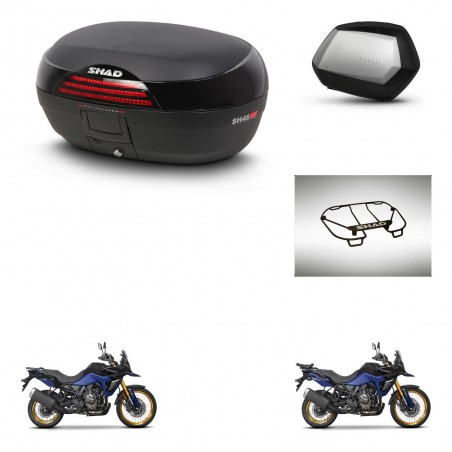 SHAD Maletas SH35 PREMIUM + soporte montaje baul SH46 accesorios 45 L KIT-480744