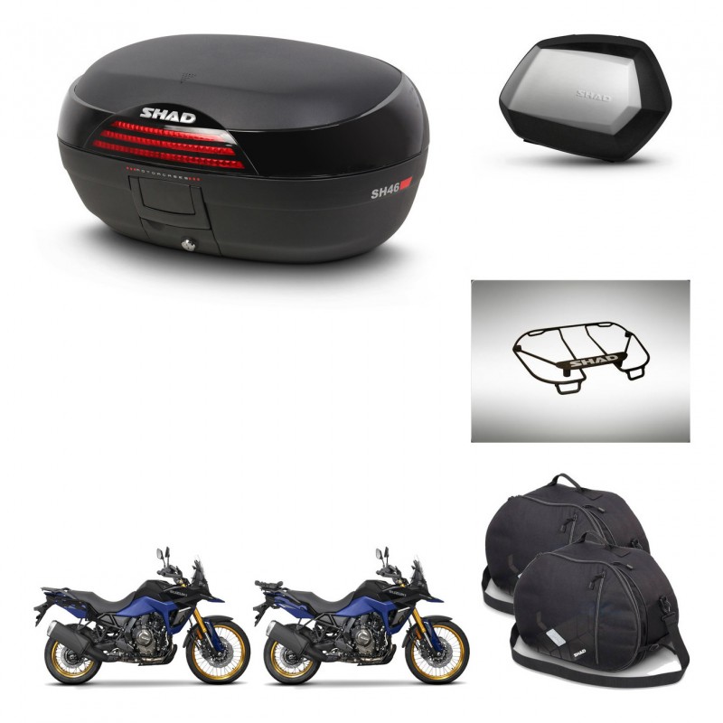 SHAD Maletas SH35 PREMIUM + soporte montaje baul SH46 accesorios 45 L KIT-480745
