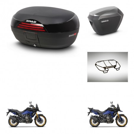 SHAD Maletas sh23 alu + soporte montaje baul SH46 accesorios 45 L KIT-480746