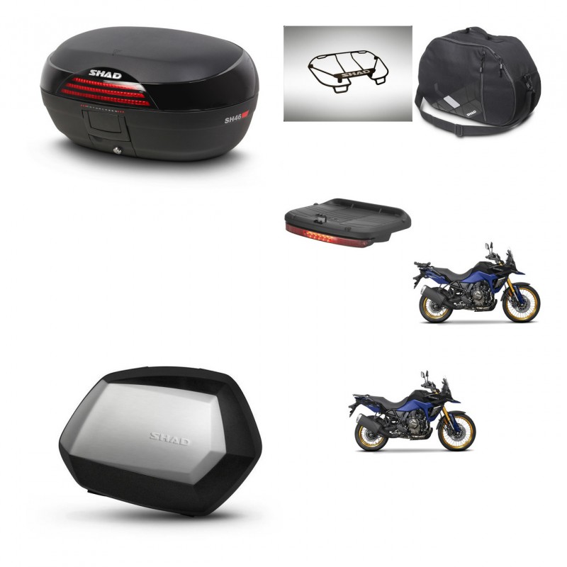 SHAD Maletas SH35 PREMIUM + soporte montaje baul SH46 accesorios 45 L KIT-480762
