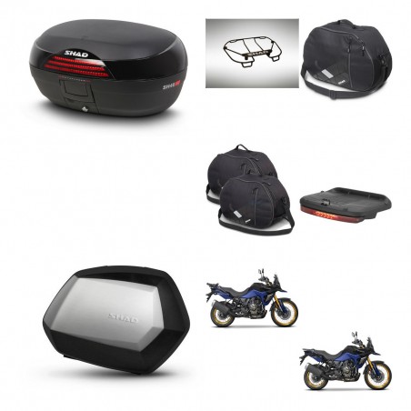 SHAD Maletas SH35 PREMIUM + soporte montaje baul SH46 accesorios 45 L KIT-480763