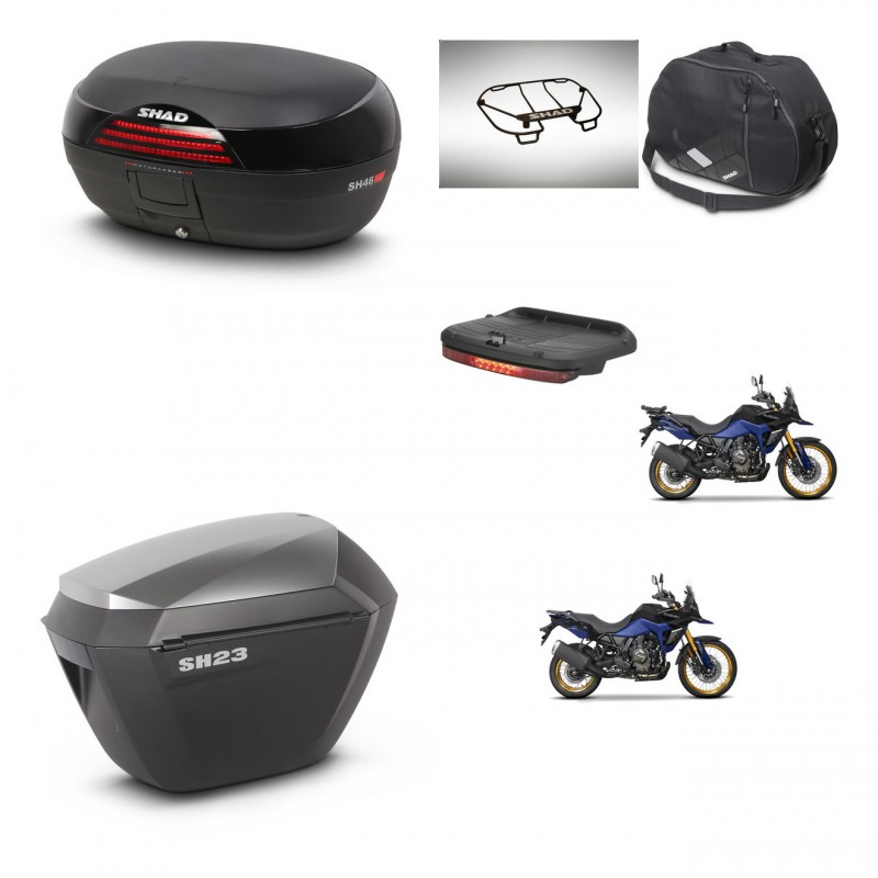 SHAD Maletas sh23 alu + soporte montaje baul SH46 accesorios 45 L KIT-480764