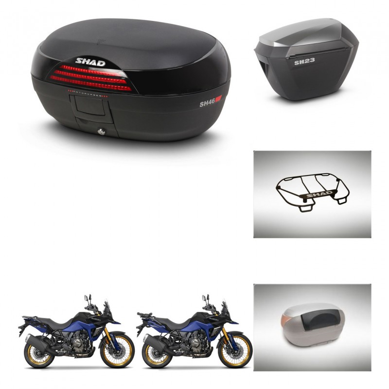 SHAD Maletas sh23 alu + soporte montaje baul SH46 accesorios 45 L KIT-480770
