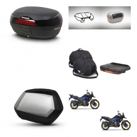 SHAD Maletas SH35 PREMIUM + soporte montaje baul SH46 accesorios 45 L KIT-480775