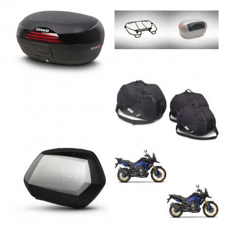SHAD Maletas SH35 PREMIUM + soporte montaje baul SH46 accesorios 45 L KIT-480781