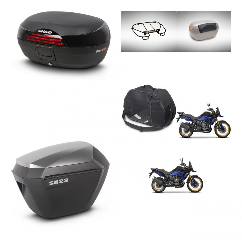 SHAD Maletas sh23 alu + soporte montaje baul SH46 accesorios 45 L KIT-480782