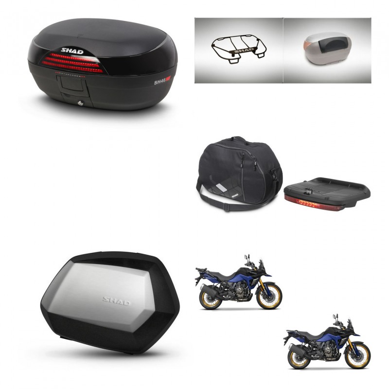 SHAD Maletas SH35 PREMIUM + soporte montaje baul SH46 accesorios 45 L KIT-480786