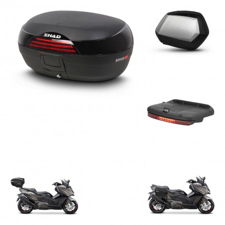 SHAD Maletas SH35 PREMIUM + soporte montaje baul SH46 accesorios 45 L KIT-480894
