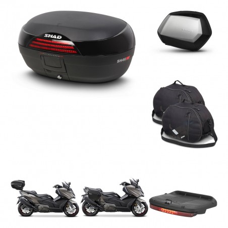 SHAD Maletas SH35 PREMIUM + soporte montaje baul SH46 accesorios 45 L KIT-480895