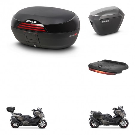 SHAD Maletas sh23 alu + soporte montaje baul SH46 accesorios 45 L KIT-480896
