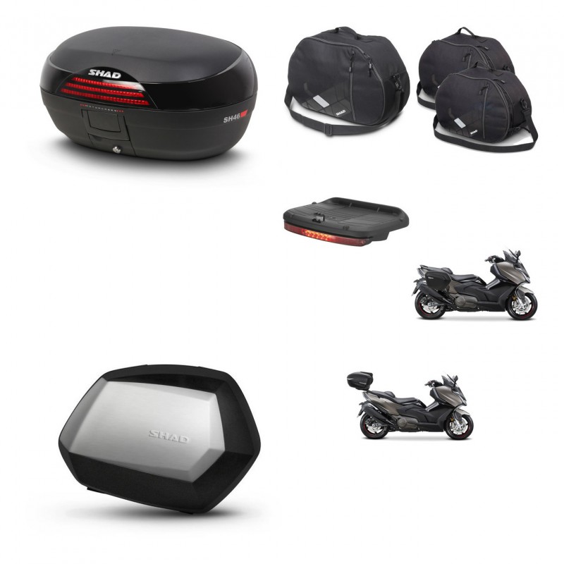 SHAD Maletas SH35 PREMIUM + soporte montaje baul SH46 accesorios 45 L KIT-480907
