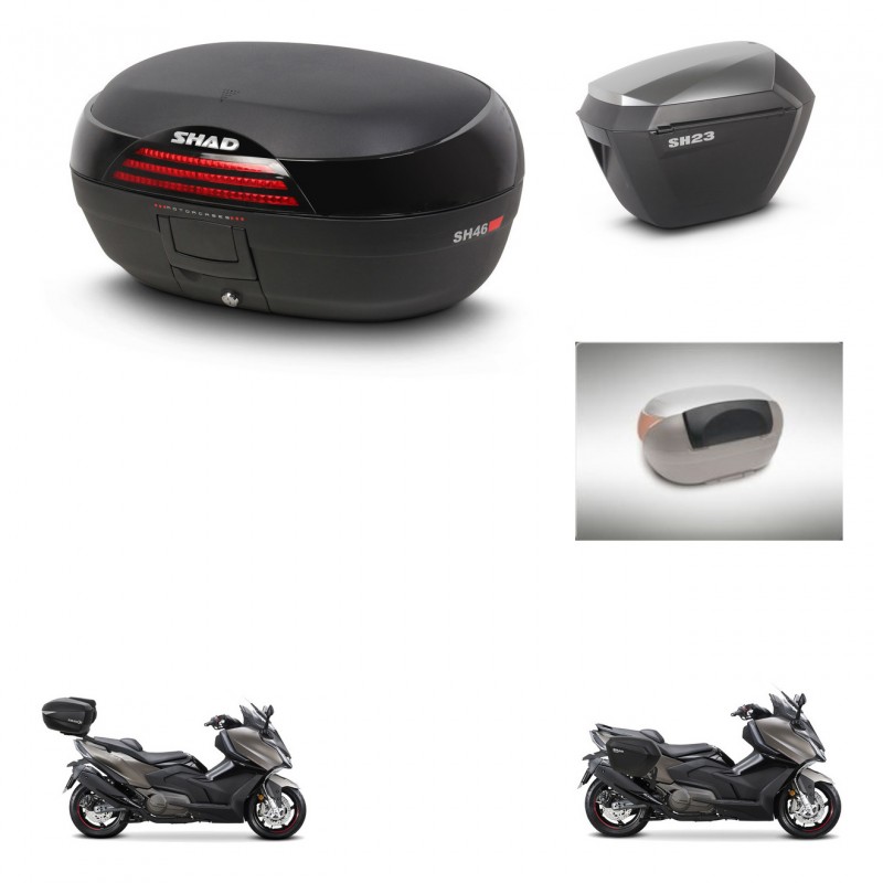 SHAD Maletas sh23 alu + soporte montaje baul SH46 accesorios 45 L KIT-480914