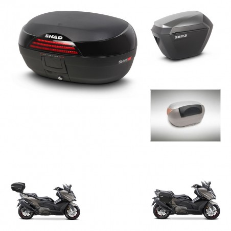 SHAD Maletas sh23 alu + soporte montaje baul SH46 accesorios 45 L KIT-480914