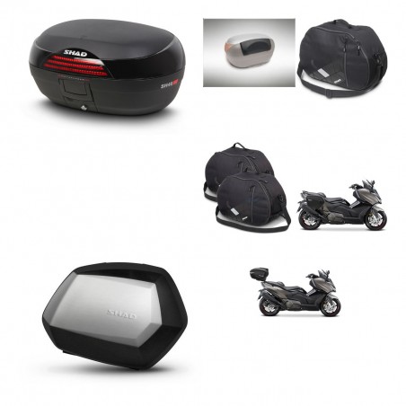 SHAD Maletas SH35 PREMIUM + soporte montaje baul SH46 accesorios 45 L KIT-480925