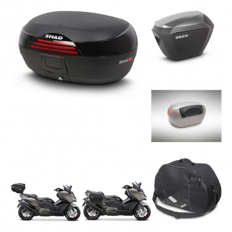 SHAD Maletas sh23 alu + soporte montaje baul SH46 accesorios 45 L KIT-480926