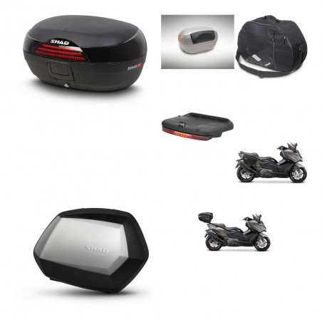 SHAD Maletas SH35 PREMIUM + soporte montaje baul SH46 accesorios 45 L KIT-480930