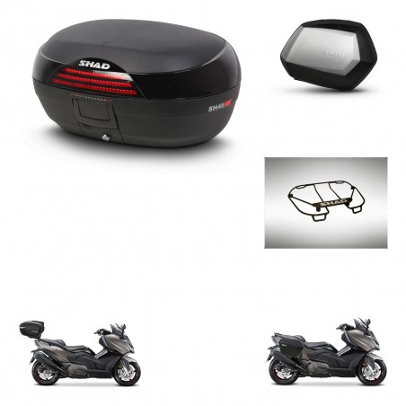 SHAD Maletas SH35 PREMIUM + soporte montaje baul SH46 accesorios 45 L KIT-480936