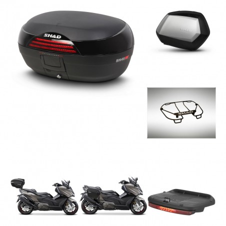 SHAD Maletas SH35 PREMIUM + soporte montaje baul SH46 accesorios 45 L KIT-480942