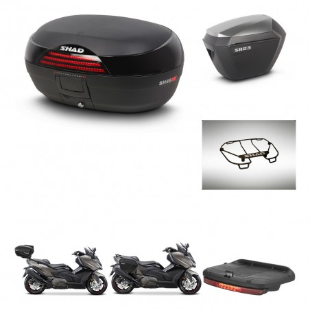 SHAD Maletas sh23 alu + soporte montaje baul SH46 accesorios 45 L KIT-480944