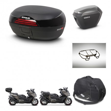 SHAD Maletas sh23 alu + soporte montaje baul SH46 accesorios 45 L KIT-480950