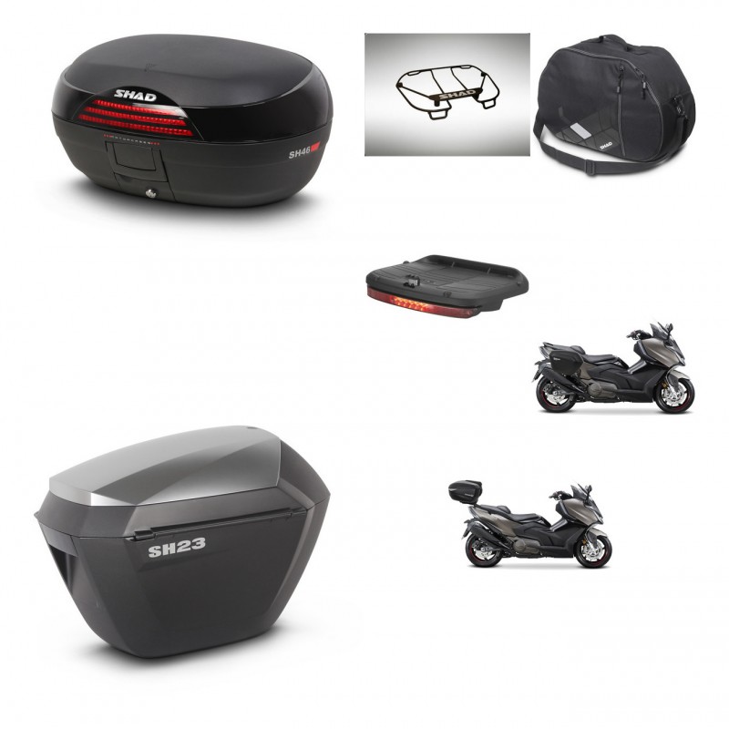 SHAD SH23 alu suitcases + mounting bracket SH46 trunk accessories 45 L KIT-480956