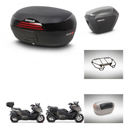 SHAD Maletas sh23 alu + soporte montaje baul SH46 accesorios 45 L KIT-480962