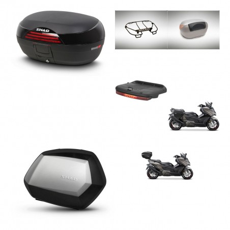 SHAD Maletas SH35 PREMIUM + soporte montaje baul SH46 accesorios 45 L KIT-480966