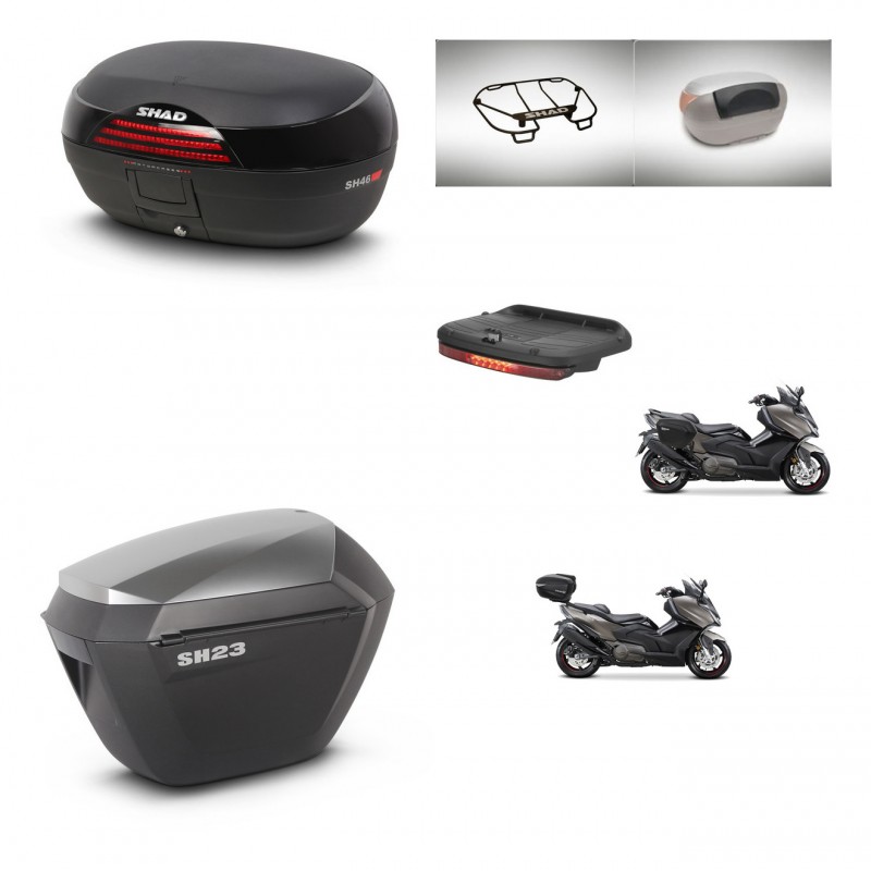 SHAD SH23 alu suitcases + mounting bracket SH46 trunk accessories 45 L KIT-480968