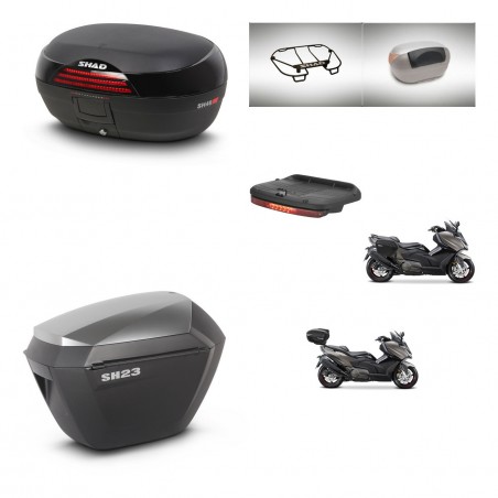 SHAD Maletas sh23 alu + soporte montaje baul SH46 accesorios 45 L KIT-480968