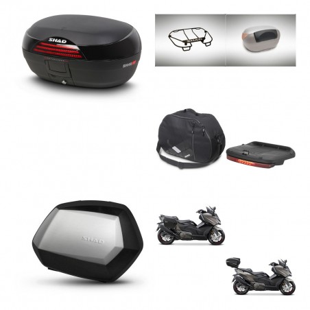 SHAD Maletas SH35 PREMIUM + soporte montaje baul SH46 accesorios 45 L KIT-480978