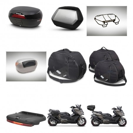SHAD Maletas SH35 PREMIUM + soporte montaje baul SH46 accesorios 45 L KIT-480979