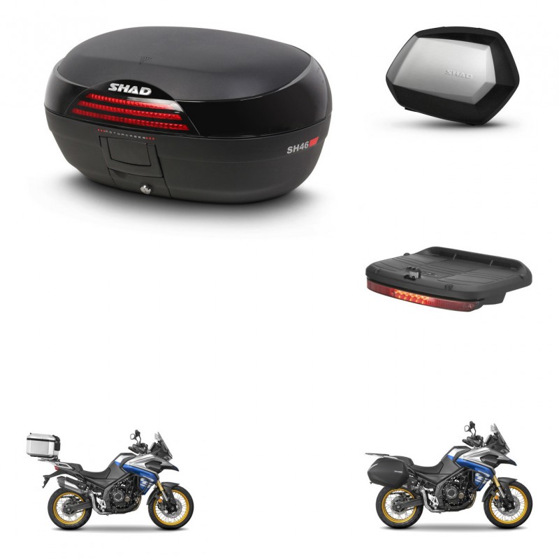 SHAD Maletas SH35 PREMIUM + soporte montaje baul SH46 accesorios 45 L KIT-480990