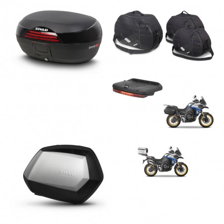 SHAD Maletas SH35 PREMIUM + soporte montaje baul SH46 accesorios 45 L KIT-481003
