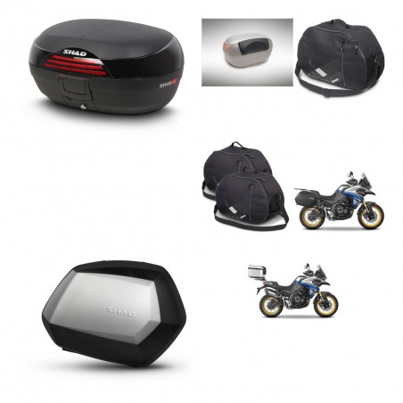SHAD Maletas SH35 PREMIUM + soporte montaje baul SH46 accesorios 45 L KIT-481021