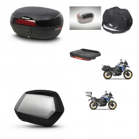 SHAD Maletas SH35 PREMIUM + soporte montaje baul SH46 accesorios 45 L KIT-481026