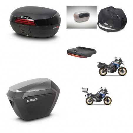 SHAD SH23 alu suitcases + mounting bracket SH46 trunk accessories 45 L KIT-481028