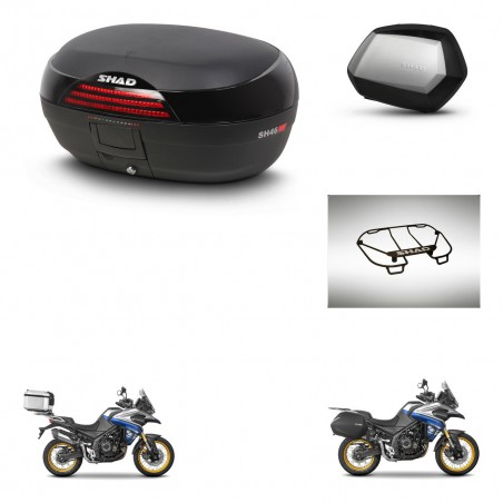 SHAD Maletas SH35 PREMIUM + soporte montaje baul SH46 accesorios 45 L KIT-481032