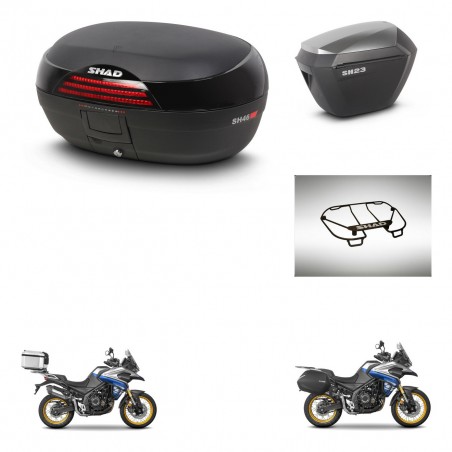 SHAD Maletas sh23 alu + soporte montaje baul SH46 accesorios 45 L KIT-481034