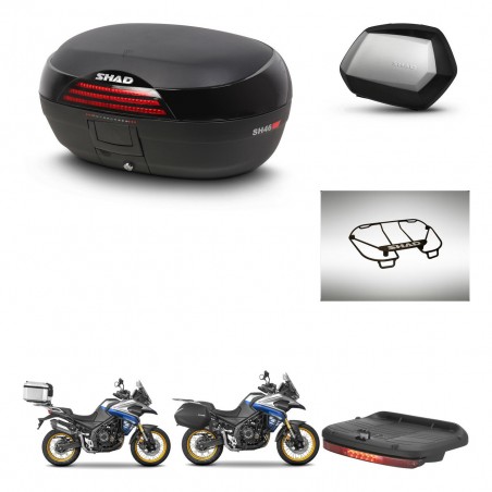 SHAD Maletas SH35 PREMIUM + soporte montaje baul SH46 accesorios 45 L KIT-481038