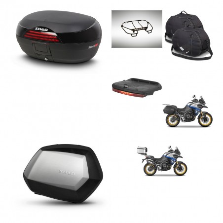 SHAD Maletas SH35 PREMIUM + soporte montaje baul SH46 accesorios 45 L KIT-481039