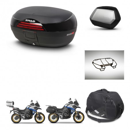SHAD Maletas SH35 PREMIUM + soporte montaje baul SH46 accesorios 45 L KIT-481044