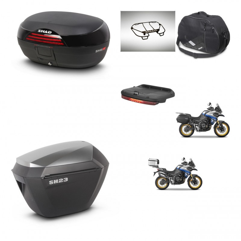 SHAD Maletas sh23 alu + soporte montaje baul SH46 accesorios 45 L KIT-481052