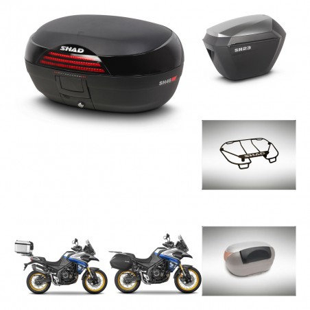 SHAD Maletas sh23 alu + soporte montaje baul SH46 accesorios 45 L KIT-481058