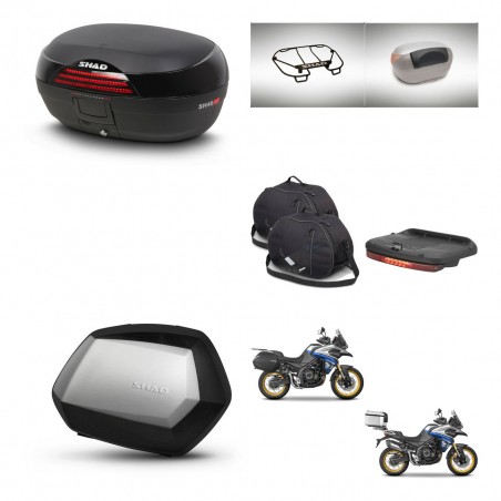 SHAD Maletas SH35 PREMIUM + soporte montaje baul SH46 accesorios 45 L KIT-481063