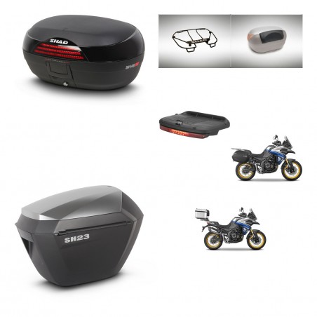SHAD SH23 alu suitcases + mounting bracket SH46 trunk accessories 45 L KIT-481064