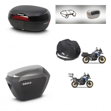 SHAD Maletas sh23 alu + soporte montaje baul SH46 accesorios 45 L KIT-481070