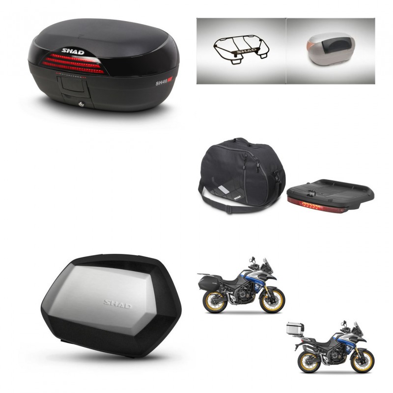 SHAD Maletas SH35 PREMIUM + soporte montaje baul SH46 accesorios 45 L KIT-481074