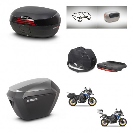 SHAD Maletas sh23 alu + soporte montaje baul SH46 accesorios 45 L KIT-481076