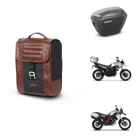 SHAD Maletas sh23 alu + soporte montaje Baul maleta SR38 CAFE RACER STYLE 1U KIT-481088